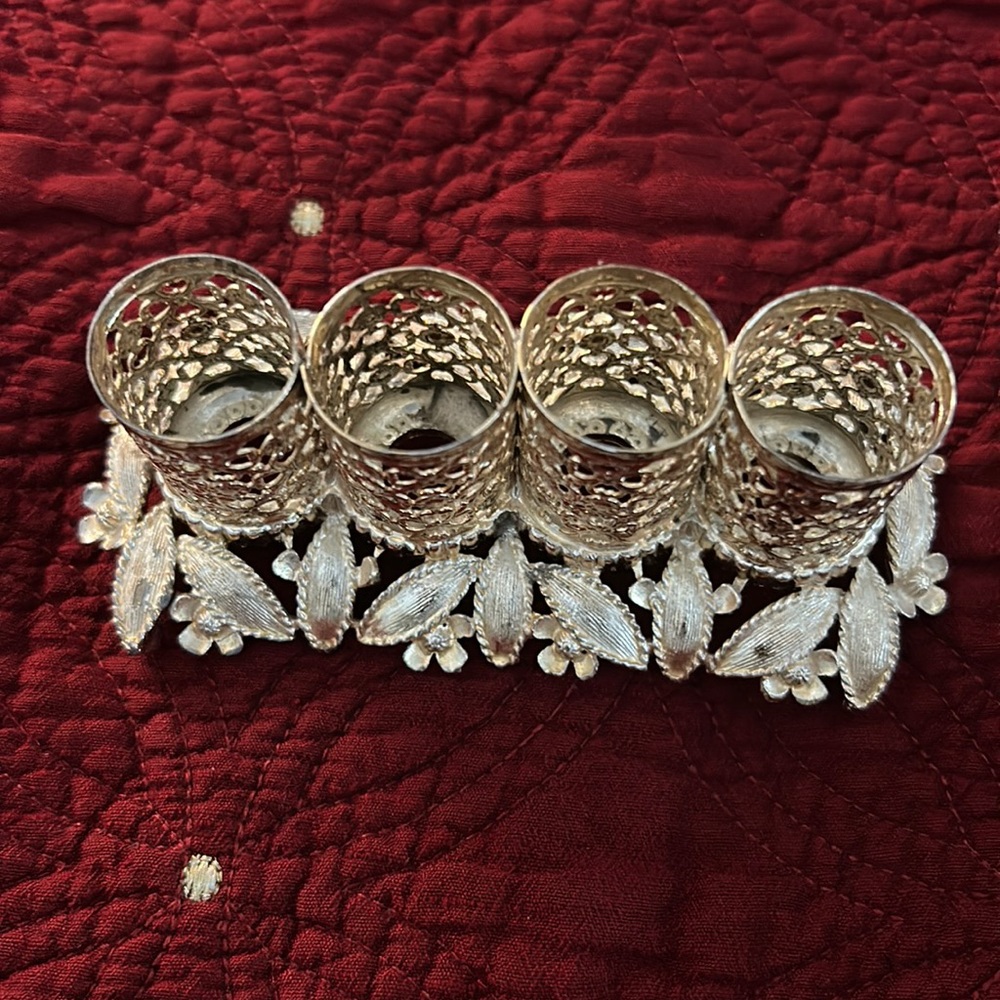 Sam fink vintage lipstick holder 4 slots pre owned gold tone